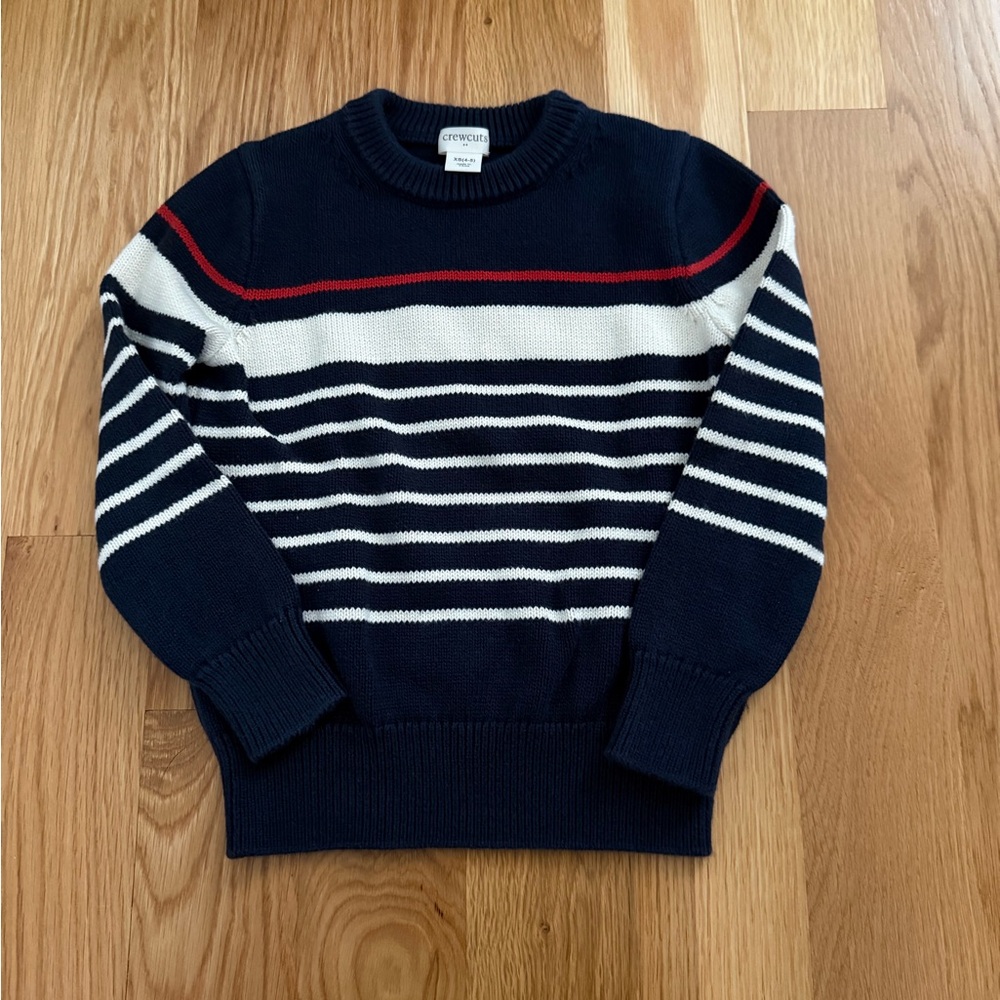 Crewcuts XS Crewneck Sweater Nautical Stripes 100% Cotton